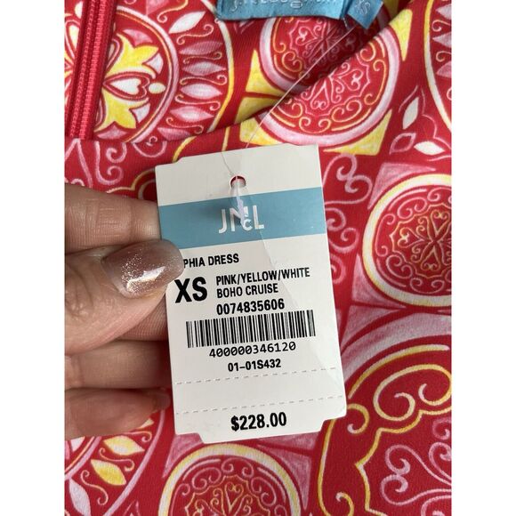 J McLaughlin Boho Cruise Sophia Dress - XS - Pink/ Yellow/ White - Picture 7 of 8